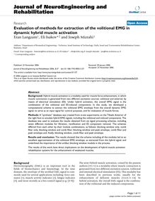 Evaluation of methods for extraction of the volitional EMG in dynamic hybrid muscle activation