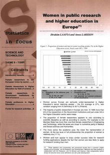 Women in public research and higher education in Europe