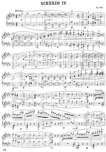 Partition complète, Scherzo No.4, E major, Chopin, Frédéric par Frédéric Chopin