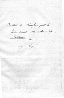 Partition Piano, Démophon, Vogel, Johann Christoph