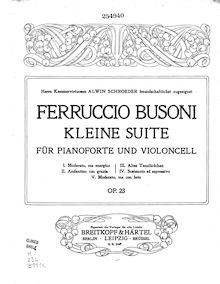 Partition de piano, Kleine , D minor, Busoni, Ferruccio