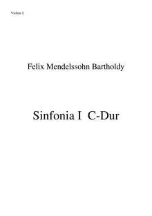 Partition violons I, corde Symphony No.1 en C major, Sinfonia I