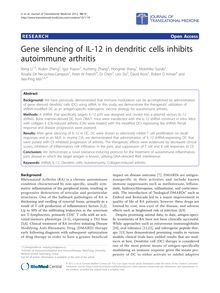 Gene silencing of IL-12 in dendritic cells inhibits autoimmune arthritis