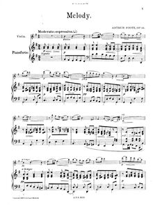 Partition de piano, Melody, G major, Foote, Arthur