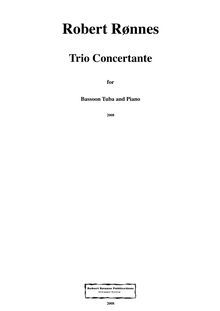 Partition basson , partie, Trio Concertante pour basson, Tuba et Piano