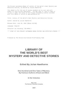 Library of the World s Best Mystery and Detective Stories