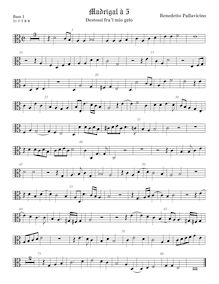Partition viole de basse 1, alto clef, Madrigali a 5 voci, Libro 2