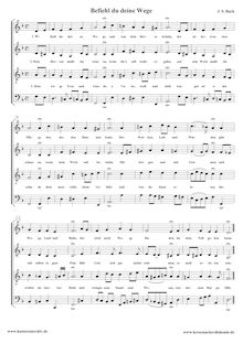 Partition Befiehl du deine Wege, BWV 272, choral harmonisations