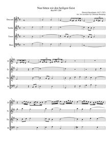 Partition complète, Nun bitten wir den heiligen Geist, Organ chorale prelude par Dietrich Buxtehude