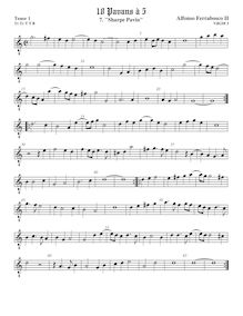 Partition ténor viole de gambe 1, octave aigu clef, Pavan à 5 No.3