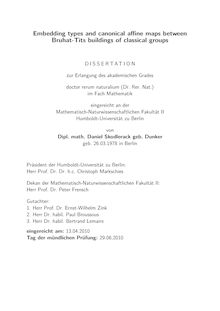 Embedding types and canonical affine maps between Bruhat-Tits buildings of classical groups [Elektronische Ressource] / Daniel Skodlerack. Gutachter: Ernst-Wilhelm Zink ; Paul Broussous ; Bertrand Lemaire