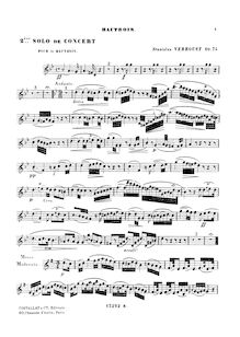 Partition complète et , partie, 2ème Solo de Concert, Verroust, Stanislas
