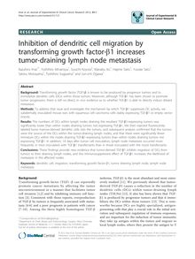 Inhibition of dendritic cell migration by transforming growth factor-β1 increases tumor-draining lymph node metastasis