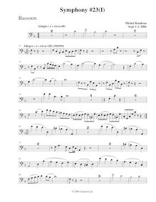 Partition basson, Symphony No.23, F major, Rondeau, Michel
