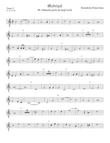 Partition ténor viole de gambe 3, octave aigu clef, Madrigali a 5 voci, Libro 7