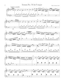 Partition Sonata R.56 en F major, clavier sonates R.51-60, Soler, Antonio