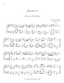 Partition X, Lesson en A major, A Collection of leçons pour pour clavecin