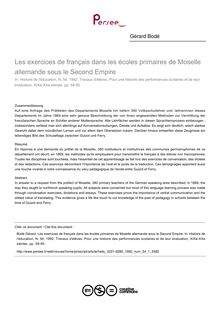 Les exercices de français dans les écoles primaires de Moselle allemande sous le Second Empire - article ; n°1 ; vol.54, pg 59-95