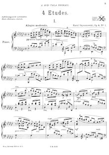 Partition complète, 4 Etudes, Op.4, Szymanowski, Karol
