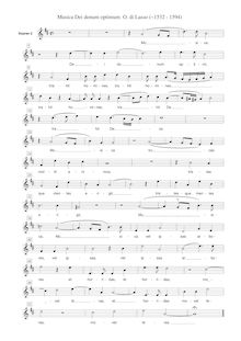 Partition Soprano 2 , partie, Musica Dei donum optimi, Lassus, Orlande de