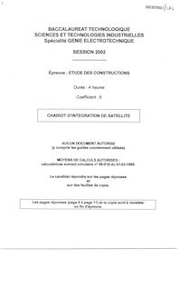 Baccalaureat 2002 etude des constructions s.t.i (genie electrotechnique) semestre 2