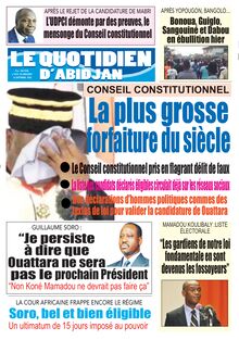Le Quotidien d’Abidjan n°2927 - du mercredi 16 septembre 2020