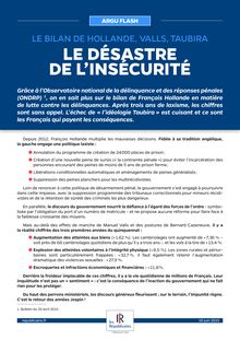 Le bilan de Hollande, Valls, Taubira : le désastre de l insécurité