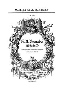 Partition Bassus, Missa en D, D, Bernabei, Giuseppe Antonio