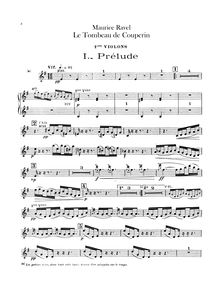 Partition violons I, Le tombeau de Couperin, Ravel, Maurice