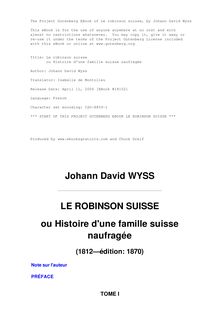 Le Robinson suisse par Johann David Wyss
