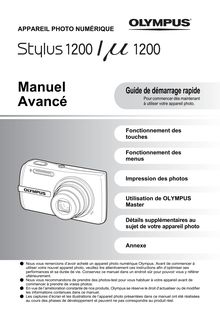 Notice Appareil Photo numériques Olympus  Stylus 1200