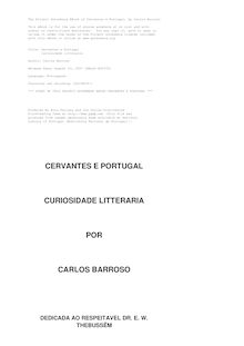 Cervantes e Portugal - Curiosidade Litteraria