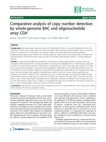 Comparative analysis of copy number detection by whole-genome BAC and oligonucleotide array CGH