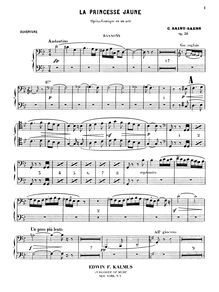 Partition basson 1/2, La princesse jaune, opéra-comique en un acte de Louis Gallet, Op.30