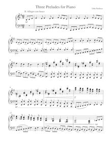 Partition , Allegro con fuoco, Three préludes pour Piano, Pacheco, John Manuel