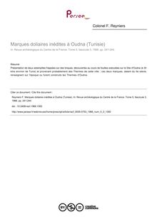 Marques doliaires inédites à Oudna (Tunisie) - article ; n°3 ; vol.5, pg 241-244