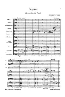Partition complète, Fervaal, Op.40, Action musicale en trois actes