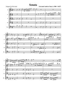 Partition complète (aigu notation), Sonata à 4, Sonata à 4. Violino e violone, cornetto e trombone