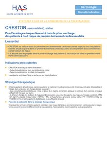 CRESTOR - Synthèse d avis CRESTOR prévention primaire - CT-8369