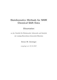 Bioinformatics methods for NMR chemical shift data [Elektronische Ressource] / Simon W. Ginzinger
