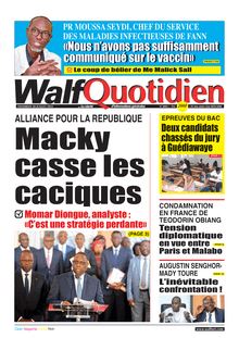 Walf Quotidien n°8803 - du Vendredi 30 juillet 2021