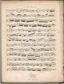 Partition clarinette Solo en B♭, Concertino pour clarinette et orchestre, Op.27