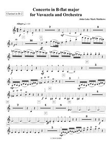 Partition clarinette 2 (en B♭), Vuvuzela Concerto, Bb major, Matthews, John-Luke Mark
