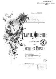 Partition complète, Plainte Moresque, Op.85, A minor, Bosch, Jacques