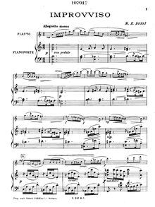 Partition de piano, Improvisation pour flûte et Piano