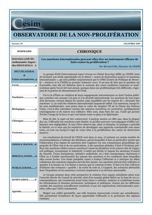 OBSERVATOIRE DE LA NON-PROLIFÉRATION