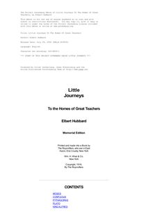 Little Journeys to the Homes of the Great - Volume 10 - Little Journeys To The Homes Of Great Teachers