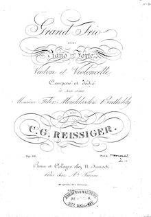 Partition parties complètes, Piano Trio No.2, Reissiger, Carl Gottlieb