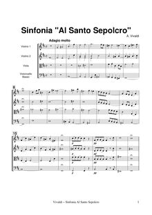 Partition complète (without clavecin), Sinfonia en B minor  Al Santo Sepolcro , RV 169