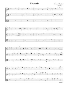 Partition Fantasia VdGS No. 4 - partition complète, fantaisies pour 3 violes de gambe par Edward Blankes